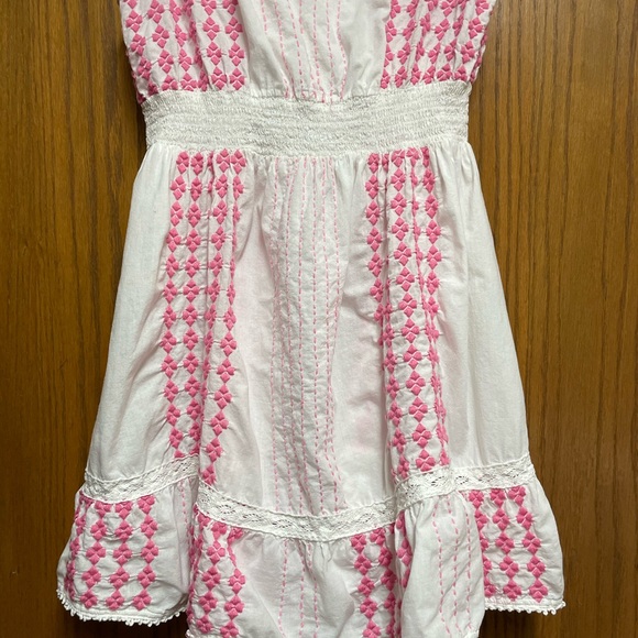 AREA White and Pink EmbroideredSleeveless Dress Size S - Picture 15 of 16